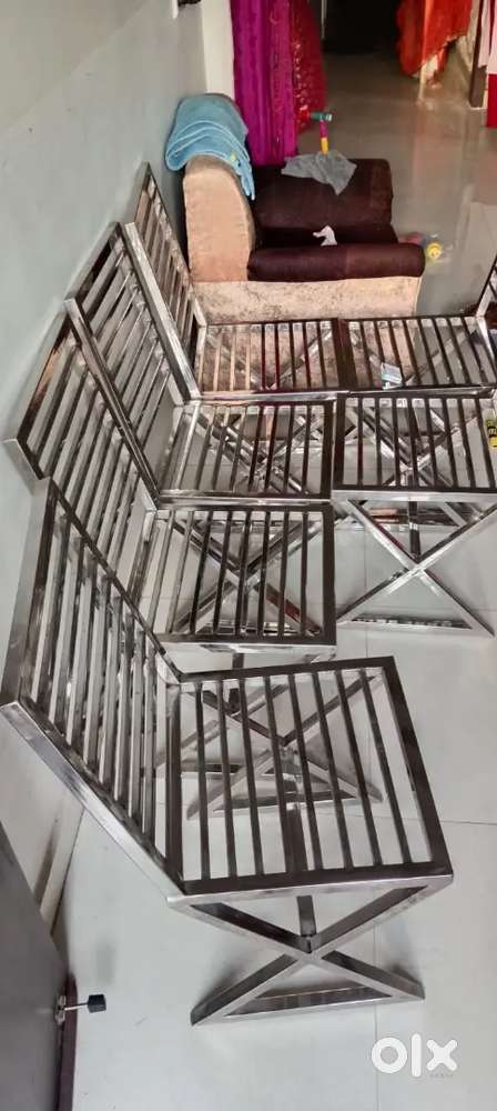 Dining table for sale..all material in SS steel ,6 seater