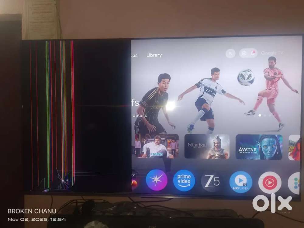 Only 1 month used 65 in  TV.. screen damaged for sell