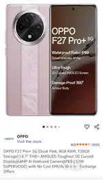 OPPO f27 pro plus New condition 9 month Old phone