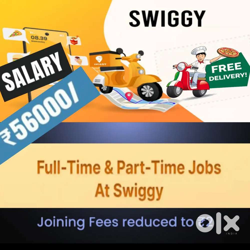 FREE JOINING 100 Delivery boys SWIGGY Food Delivery jobs