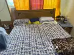 Solid sheesham wood queen size bed with two dressers and two sidetable