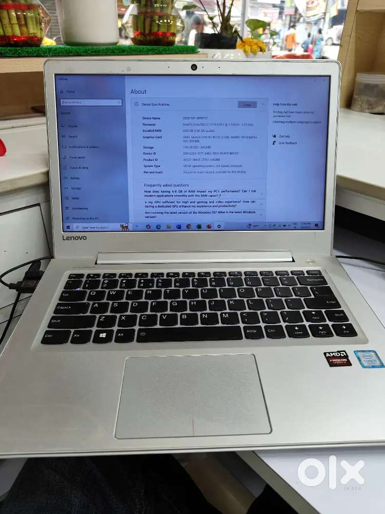 Lenovo Ideapad 510S Laptop (Silver Grey-14inch) with charger