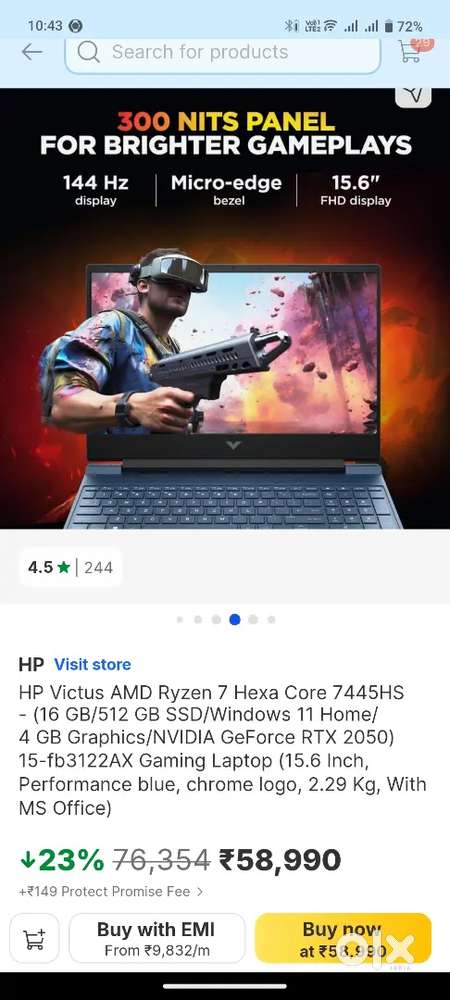 HP victus AMD RYZEN 7