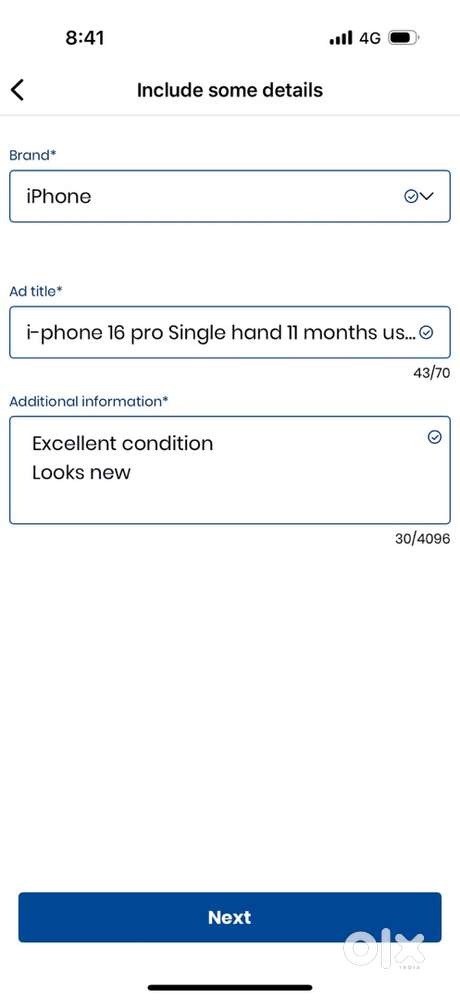 i-phone 16 pro Single hand 11 months used .