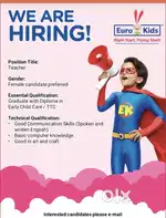 Required teacher for playschool