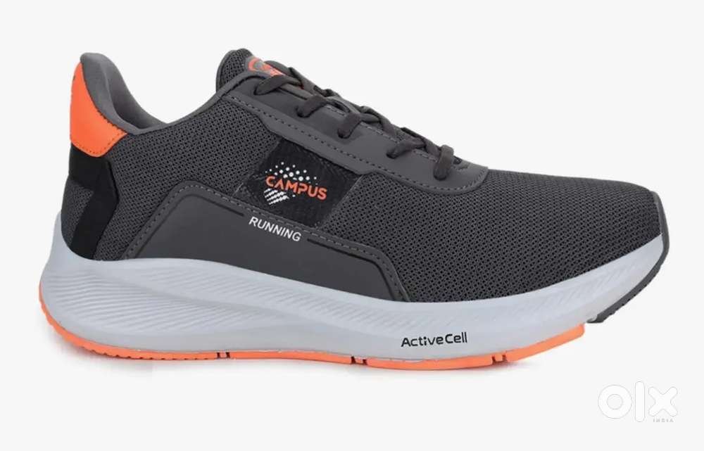 New packed Campus men's sports shoes grey orange color,size UK/India 8