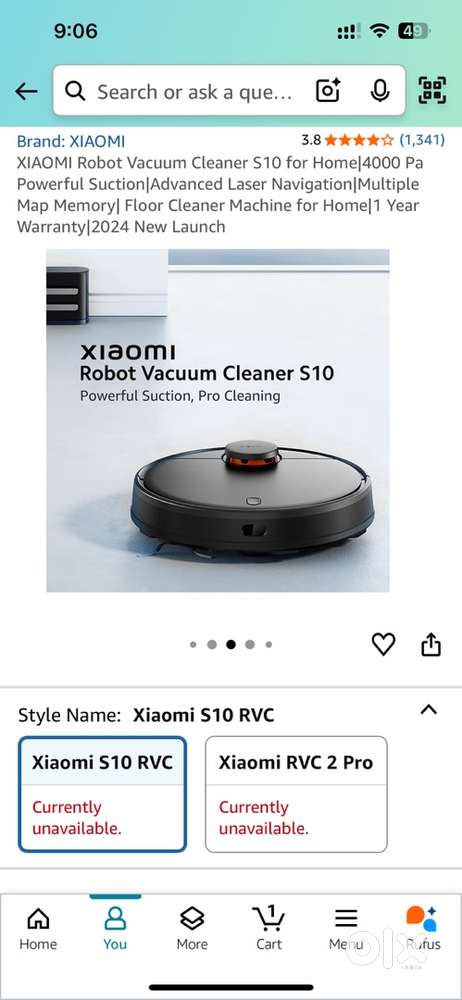 Xiaomi s10 vacum robotic mop