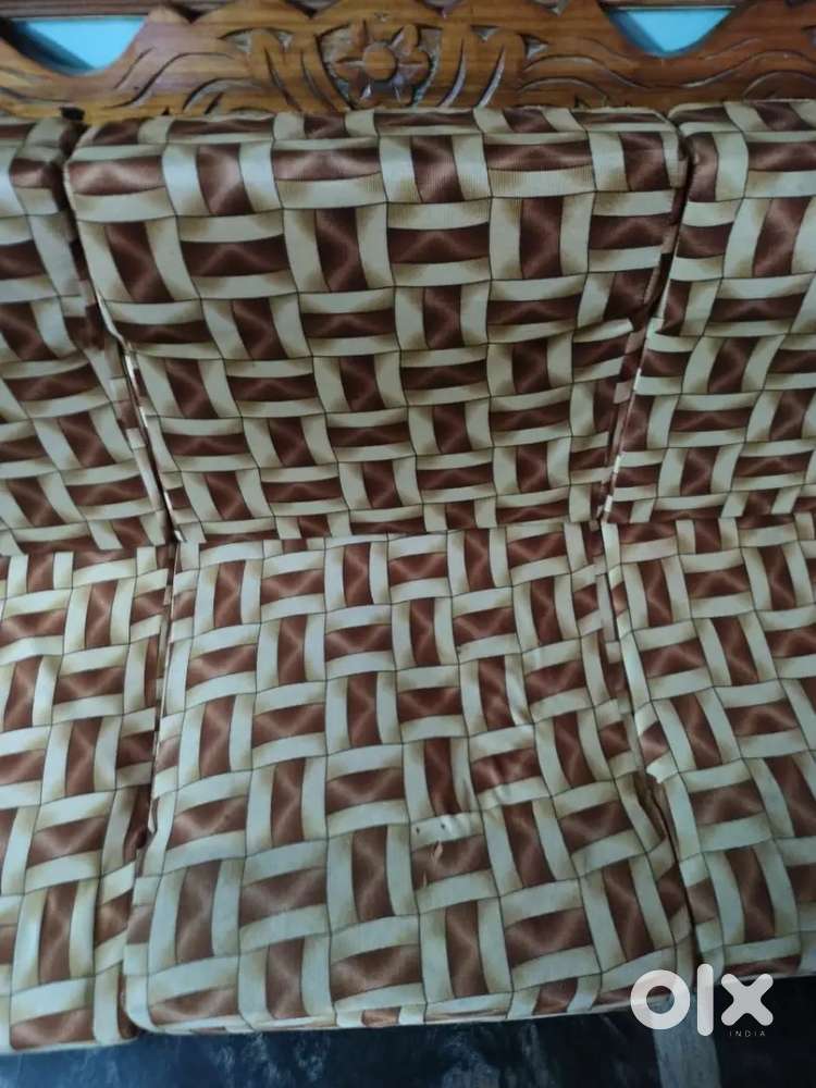 Sofa set with 3 seater and 2 single seater wooden