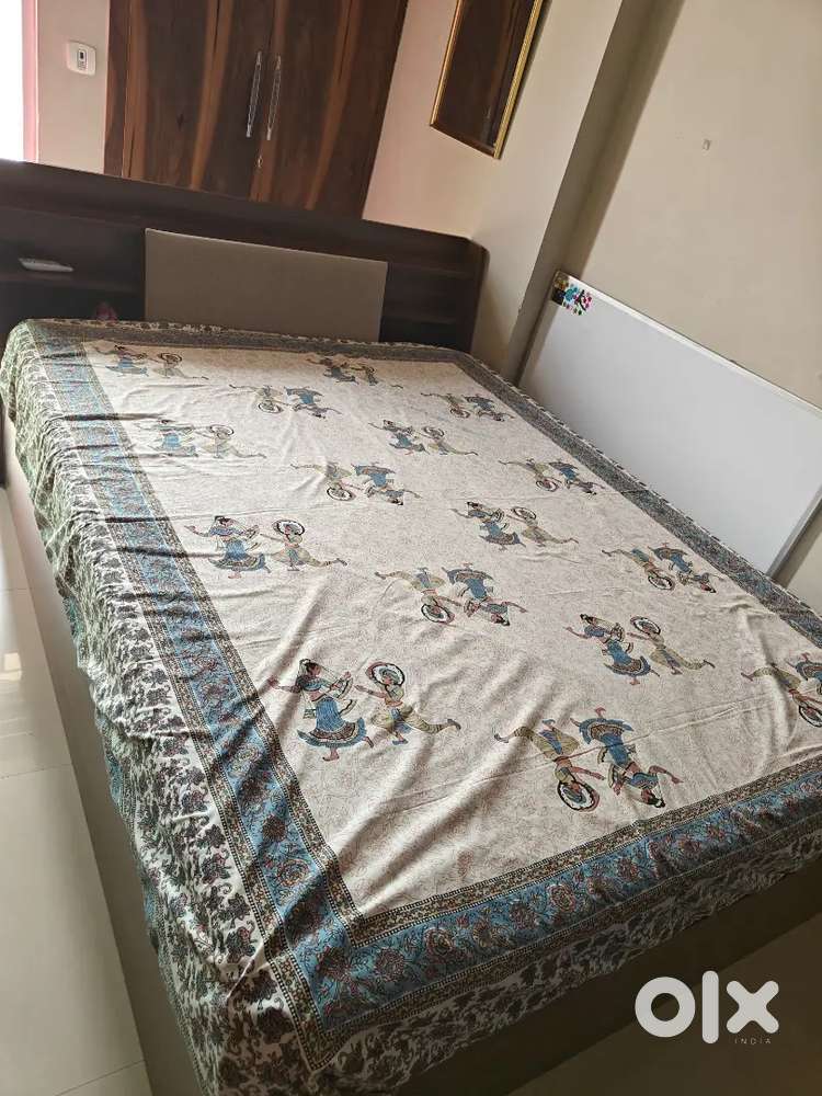 Branded Queen size bed with mattress and storage recent purchase
