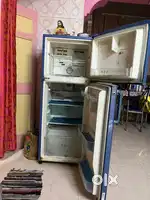 Blue colour double door fridge