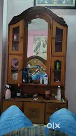 Budget Friendly Wooden Dressing Table with Mirror & Stool