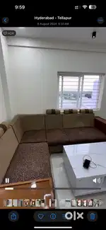 L shape sofa with pillows for sale