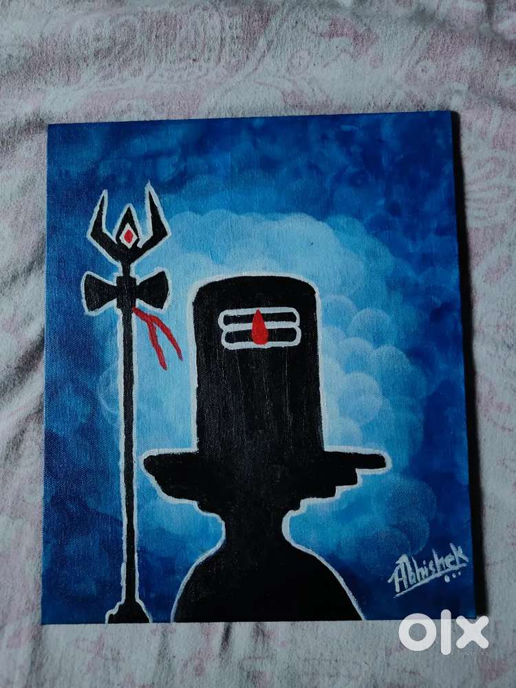 Painting blue background