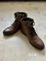 Men’s Brown Leather Lace-Up Boots – Rugged & Stylish