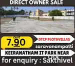 DTCP Plot available In IT Park Near saravanampatti @ Keeranatham