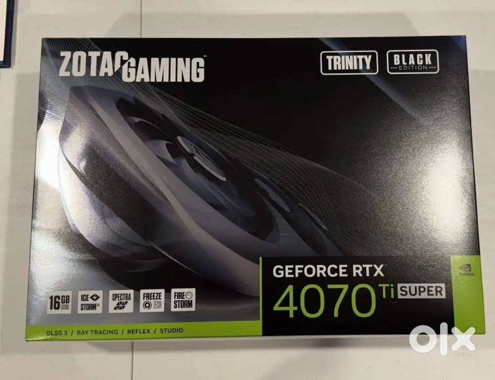 Used ZOTAC Nvidia RTX 4070 Ti SUPER Trinity Black Ed. 16GB GDDR6X Gpu.