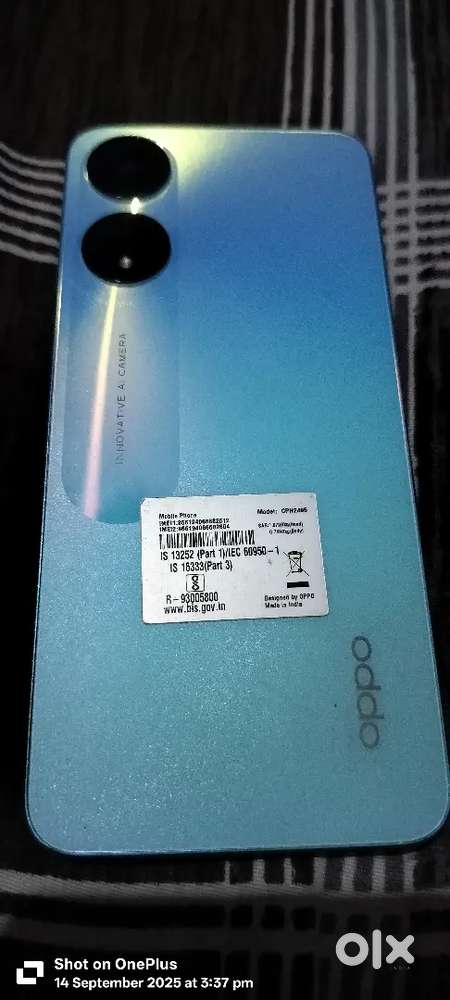 Model -A78 5G, Ram-8GB/128GB, 5 Months Old,No Charger, No Bill