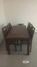 Wooden Dining Table with 6 chairs