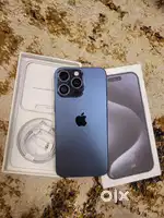 Refurbished Iphone 15pro titanium blue 256gb 12month shop warranty bil