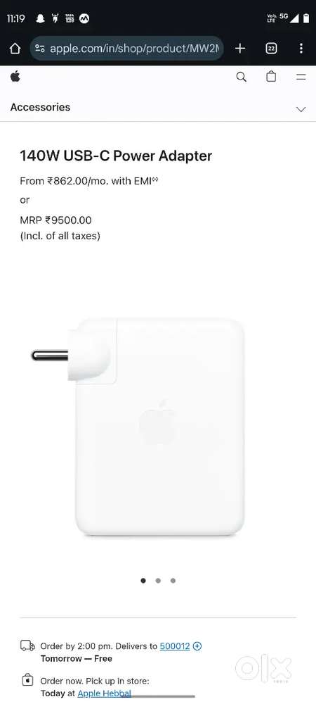 Orginal iphone laptop 140w adapter
