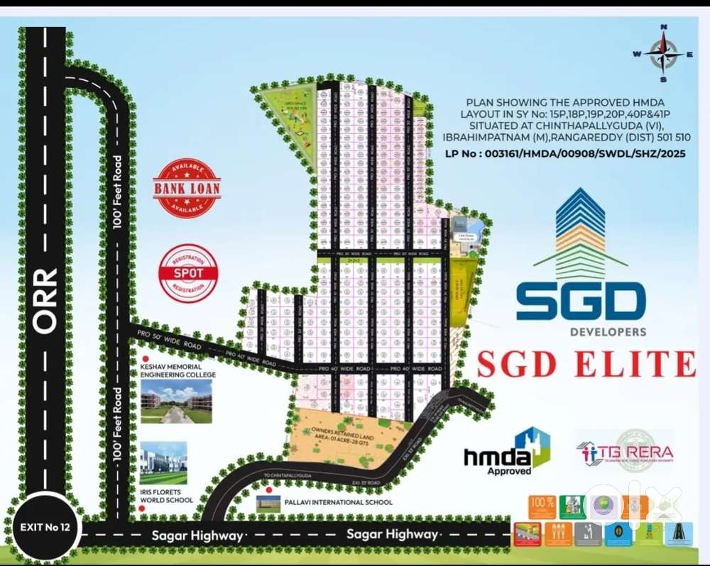 Exit no 12 Adhibatla gated community