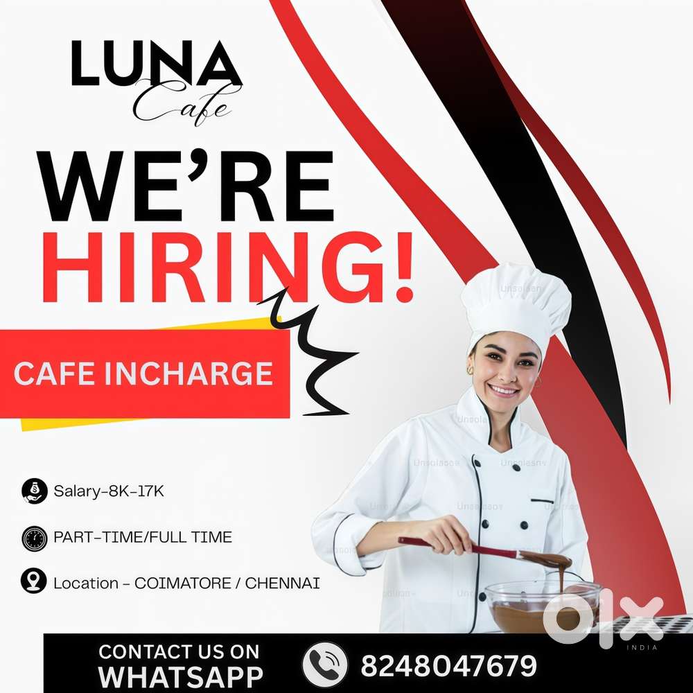 Cafe incharge + basic cooking knowledge