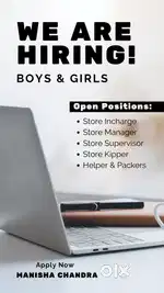 Full time job apply in helper store keeper supervisor  100% JOB HERE