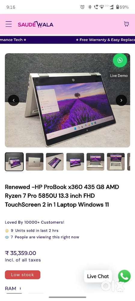 Hp laptop ×360 touch