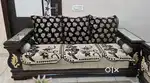 Sofa set with glass table