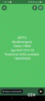 Wanted Male (picker and Loader) Nanakramguda