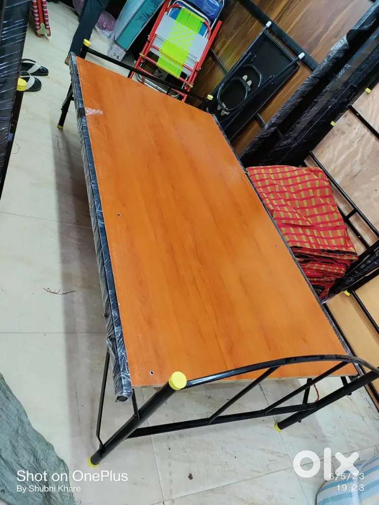 Single foldable Iron wood bed