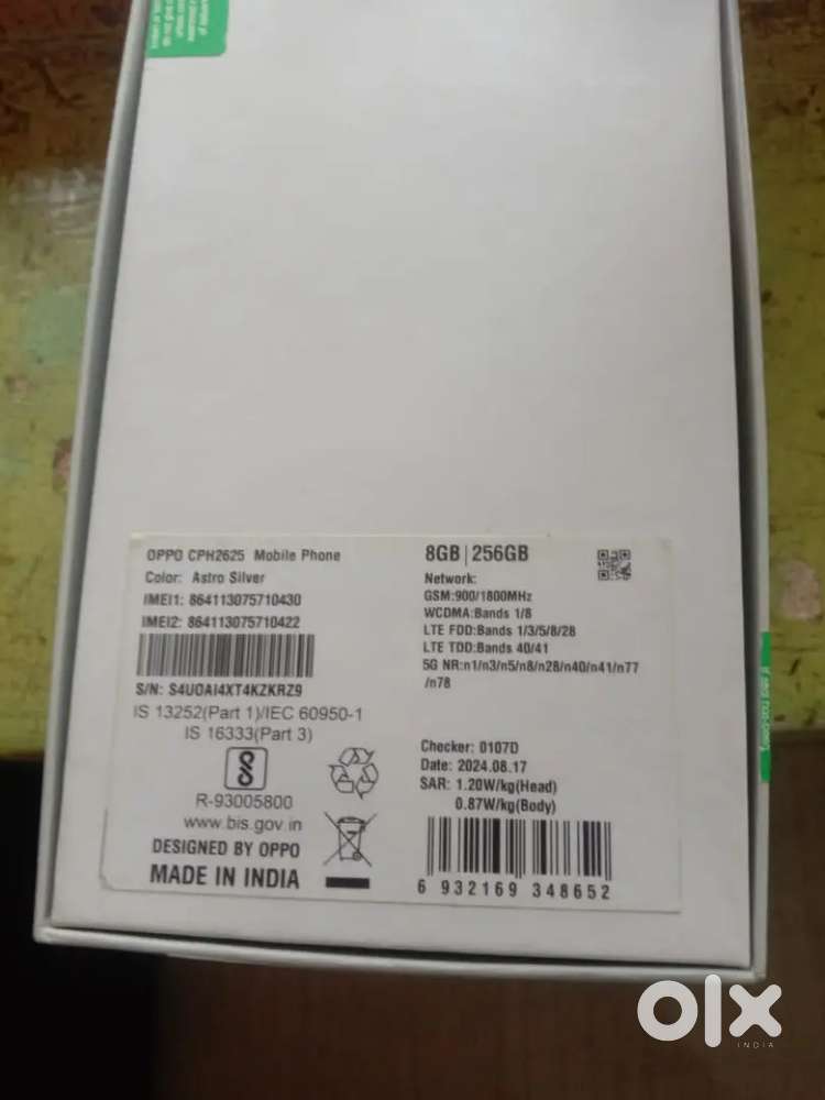 Exchange Oppo reno 12 5g full kit 8+256 warranty running