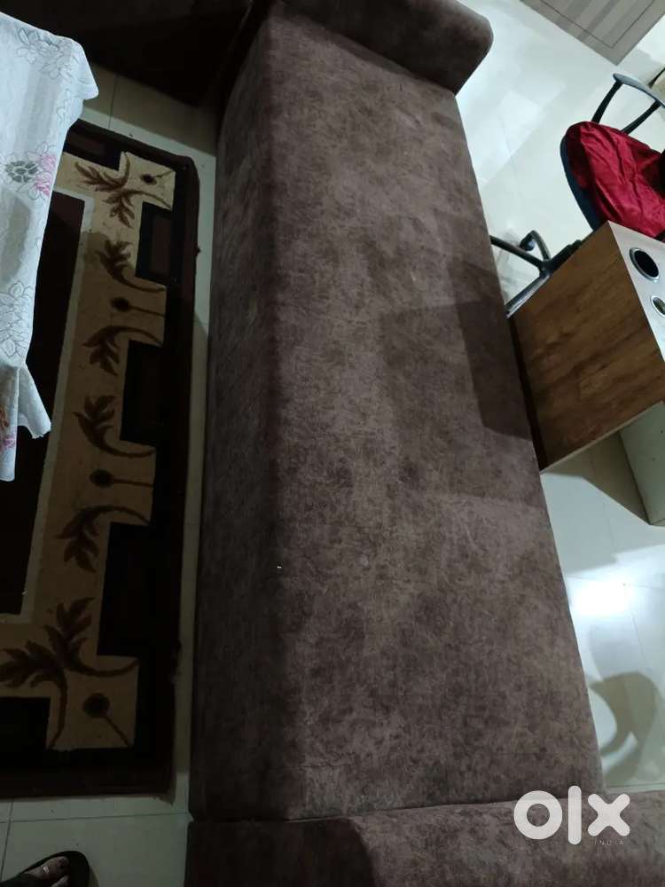 2 fluffy foamed couch ,center Table with glass