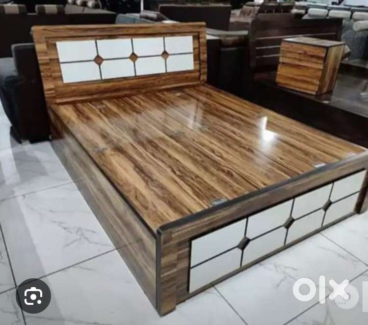 Today special sale buy new double bed with box 5990/-Emi bhi