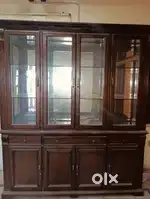 Beautiful big size orginal sagwan wood showcase with drawer