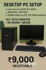 Desktop PC  Ideal for Office, Online Classes, YouTube  Full Setup