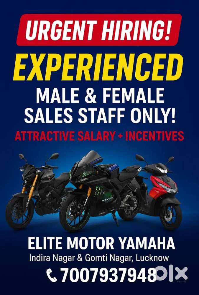 URGENT REQUIRED Showroom sales staff male female