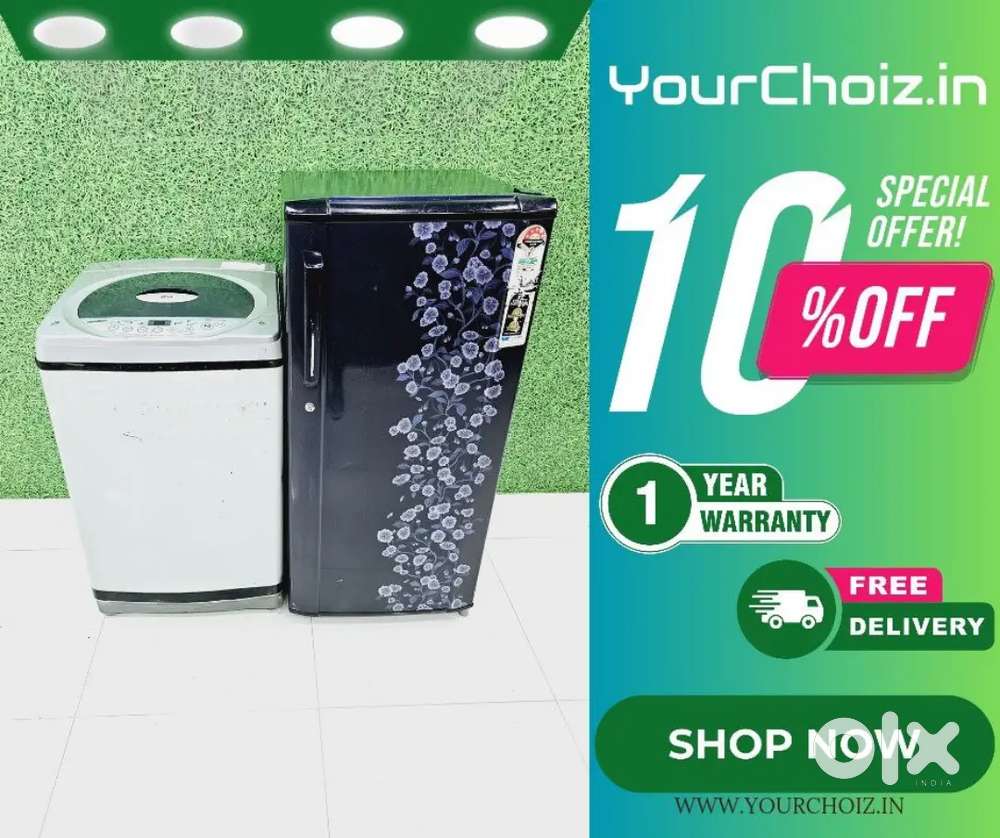 Lg top load washing machine & haier single door refrigerator