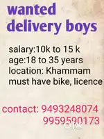 Wanted delivery boys