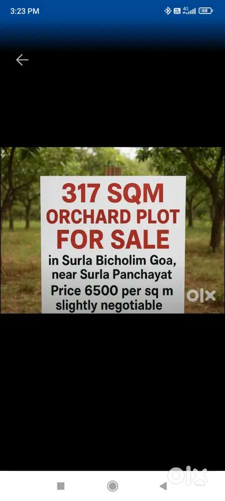 Plot for sale in surla bicholim Goa nearby to panchayat and health
