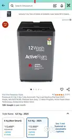 Panasonic 6.5 Kg 5 Star Fully-Automatic Top Load Washing Machine