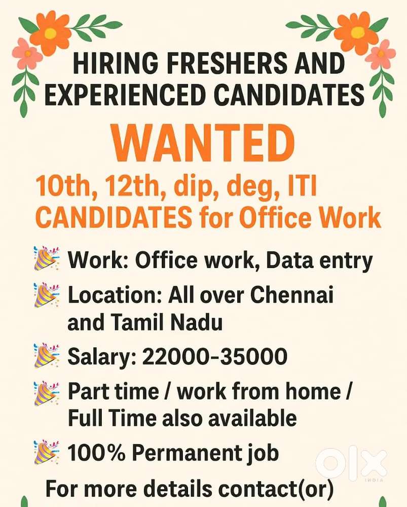 PERMANENT JOB VECANCY AVAILABLE