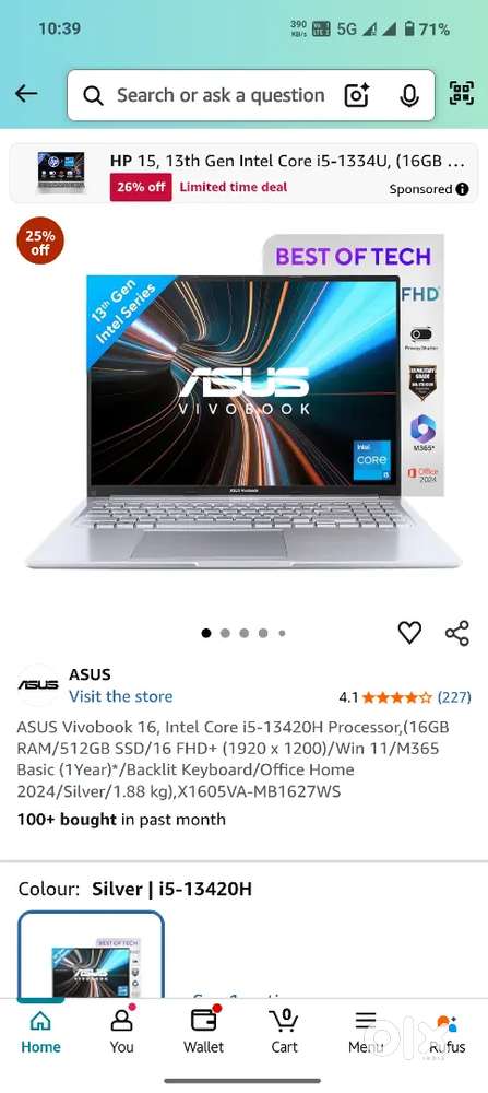 Asus Vivobook 16,only 1 month