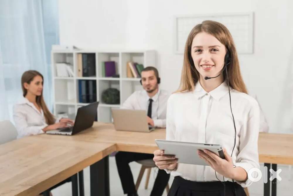 Female sitting job receptionist