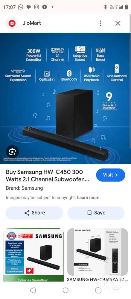 Samsung C450 sound Bar seal pack