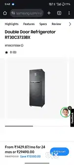 Samsung double door fridge