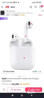Apple 2nd generation airpods  AirPods with Charging Case