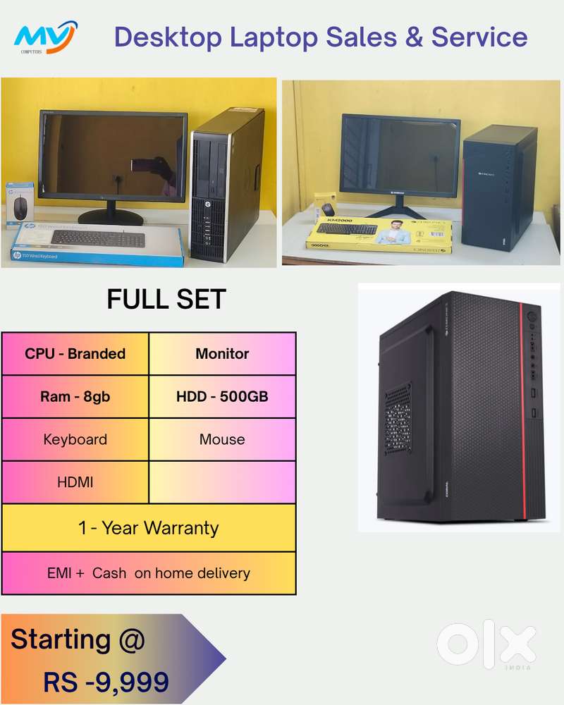 All Basic Software Loaded  Warranty  Branded  Desktop Laptop CPU Full