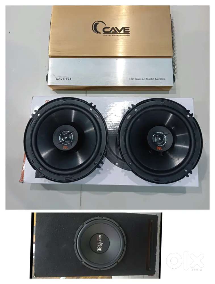 JBL1300Watt Enclosure 4000 (Cave Amp 4 Channel 2750₹) ,Compon 2pc 1000