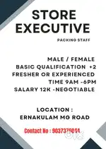 Hiring Packing Staff - Store Executive